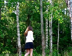 Real posh babe got busted urinating in the park