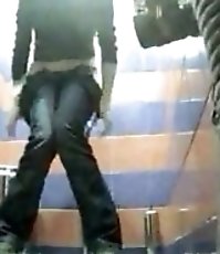 Three times more pussy for a ladies' room voyeur