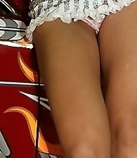 Up skirt xxx fun of leggy bimbos