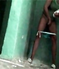Damn lucky spy shoots three gorgeous babes pissing
