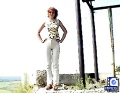 Redhair teen peeing standing