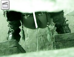 Naughty teens pissing straight onto voyeur camera