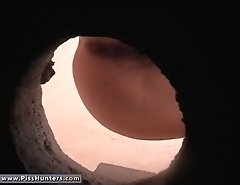 Young chick peeing in a cesspool got shot on cam