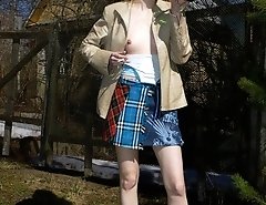 Spying on peeing and sunbathing teen